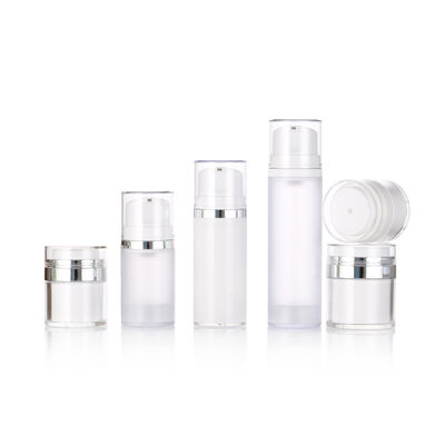 Stok Putih Krim Plastik Airless Pompa Botol untuk Lotion Wajah Pembersih & Perawatan Kulit Serum 50ml / 100ml / 150ml Screen Printed