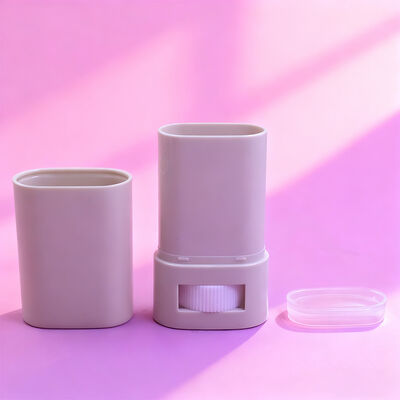 Kemasan Deodoran Stick Putar Oval Datar 15g 20g yang Disesuaikan Dapat Diisi Ulang untuk Tubuh, Tabung Wadah Tabir Surya Deodoran, Kemasan Deodoran