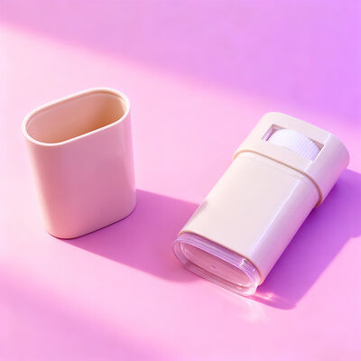 Kemasan Deodoran Stick Putar Oval Datar 15g 20g yang Disesuaikan Dapat Diisi Ulang untuk Tubuh, Tabung Wadah Tabir Surya Deodoran, Kemasan Deodoran