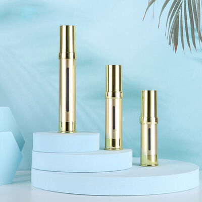 Pemasok Cina Botol Kosmetik Plastik Mewah Perak 15ml 30ml 50ml Serum Plastik Tanpa Udara Kosong Pompa Dispenser oleh Kinpack