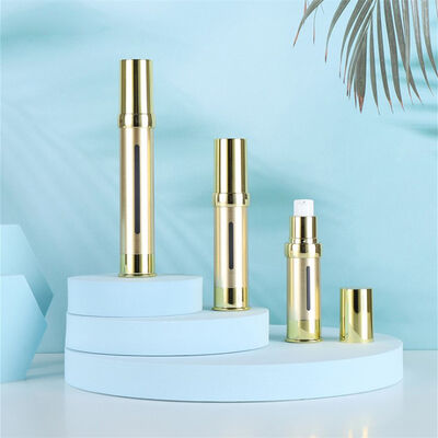 Pemasok Cina Botol Kosmetik Plastik Mewah Perak 15ml 30ml 50ml Serum Plastik Tanpa Udara Kosong Pompa Dispenser oleh Kinpack