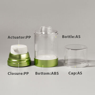Pabrik Grosir Mewah 100ml 150ml 120ml ABS AS Airless Pompa Botol dengan Matte Glossy UV Kerajinan