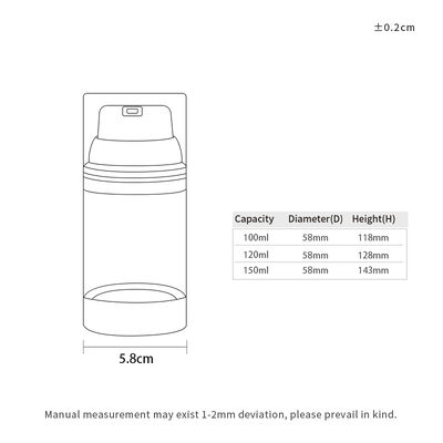 Pabrik Grosir Mewah 100ml 150ml 120ml ABS AS Airless Pompa Botol dengan Matte Glossy UV Kerajinan