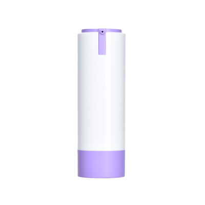 Label pribadi yang dapat didaur ulang 15ml 30ml 50ml Bentuk Bulat Custom Pink Purple Color Airless ABS Lotion Bottle for Skincare Packaging