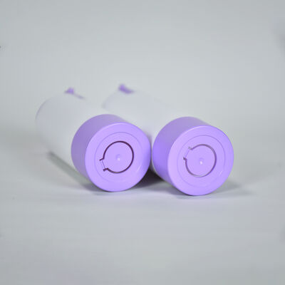 Label pribadi yang dapat didaur ulang 15ml 30ml 50ml Bentuk Bulat Custom Pink Purple Color Airless ABS Lotion Bottle for Skincare Packaging