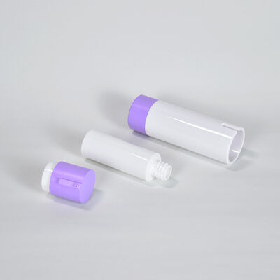 Label pribadi yang dapat didaur ulang 15ml 30ml 50ml Bentuk Bulat Custom Pink Purple Color Airless ABS Lotion Bottle for Skincare Packaging