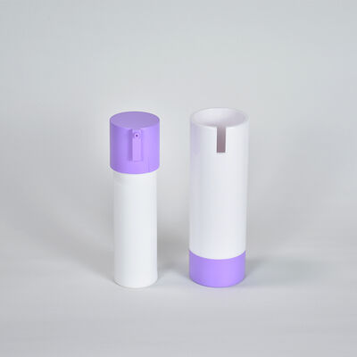Label pribadi yang dapat didaur ulang 15ml 30ml 50ml Bentuk Bulat Custom Pink Purple Color Airless ABS Lotion Bottle for Skincare Packaging