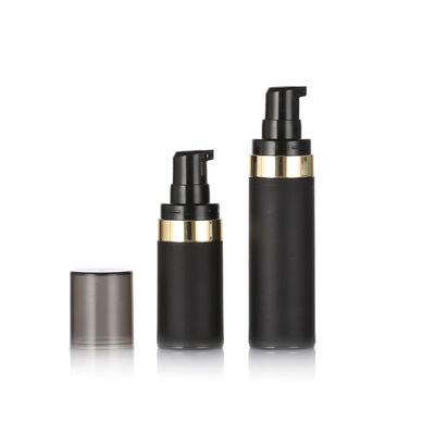 Top Quality Botol Airless Hitam 15ml 30ml 50ml PP Botol Kosmetik Plastik Airless