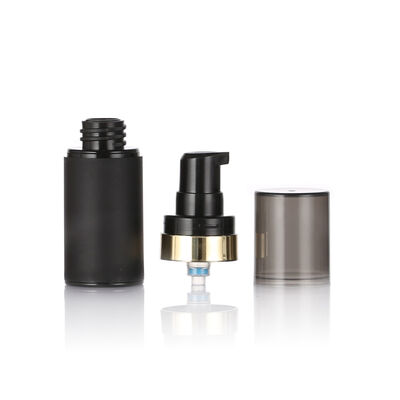 Top Quality Botol Airless Hitam 15ml 30ml 50ml PP Botol Kosmetik Plastik Airless