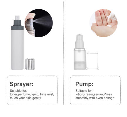 Top Quality Botol Airless Hitam 15ml 30ml 50ml PP Botol Kosmetik Plastik Airless