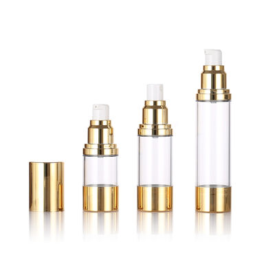 Rekomendasi 15ml 30ml 50ml Slim Airless Pump Bottle untuk Skin Care Packaging dengan Screen Printing Lotion & Serum
