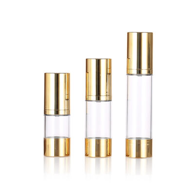 Rekomendasi 15ml 30ml 50ml Slim Airless Pump Bottle untuk Skin Care Packaging dengan Screen Printing Lotion & Serum