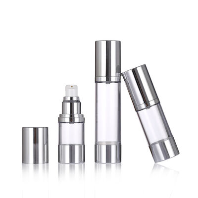 Rekomendasi 15ml 30ml 50ml Slim Airless Pump Bottle untuk Skin Care Packaging dengan Screen Printing Lotion & Serum