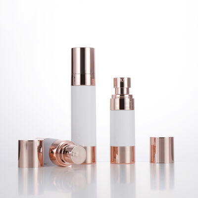 Botol Lotion Pengap Bulat Mini Perjalanan Kosong 15ml 30ml 50ml Botol Vakum Rose Gold