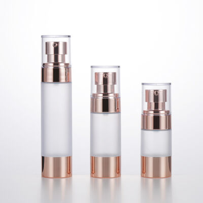 Botol Lotion Pengap Bulat Mini Perjalanan Kosong 15ml 30ml 50ml Botol Vakum Rose Gold