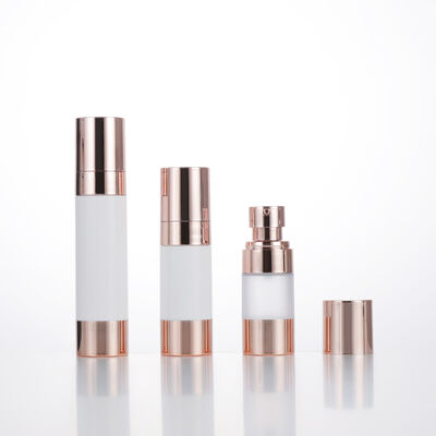 Botol Lotion Pengap Bulat Mini Perjalanan Kosong 15ml 30ml 50ml Botol Vakum Rose Gold