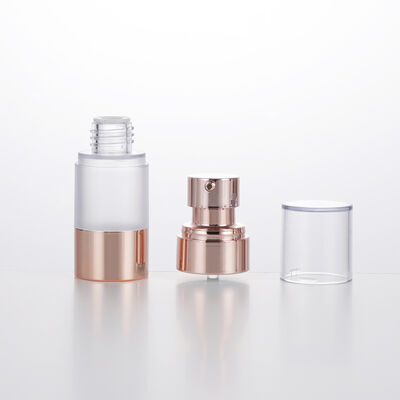 Botol Lotion Pengap Bulat Mini Perjalanan Kosong 15ml 30ml 50ml Botol Vakum Rose Gold
