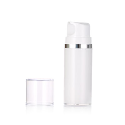 Stok Putih Krim Plastik Airless Pompa Botol untuk Lotion Wajah Pembersih & Perawatan Kulit Serum 50ml / 100ml / 150ml Screen Printed