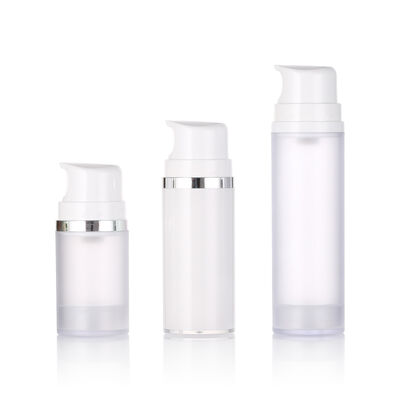 Stok Putih Krim Plastik Airless Pompa Botol untuk Lotion Wajah Pembersih & Perawatan Kulit Serum 50ml / 100ml / 150ml Screen Printed