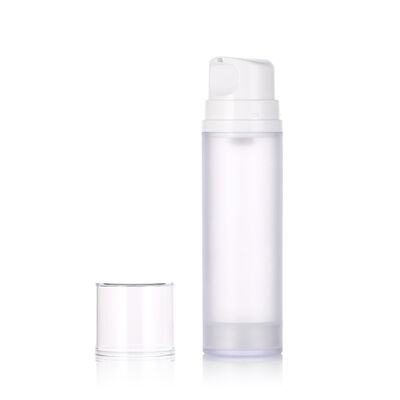 Stok Putih Krim Plastik Airless Pompa Botol untuk Lotion Wajah Pembersih & Perawatan Kulit Serum 50ml / 100ml / 150ml Screen Printed