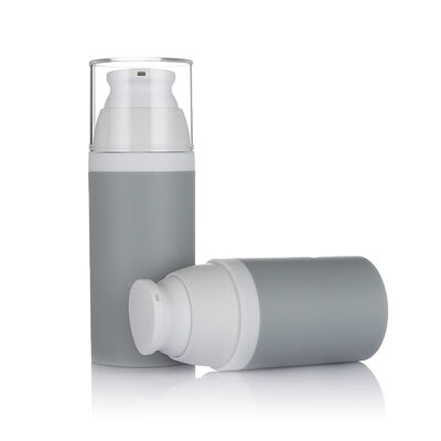 Warna abu-abu 80ml botol pompa tanpa udara 3 ukuran botol plastik tanpa udara opsional untuk kosmetik