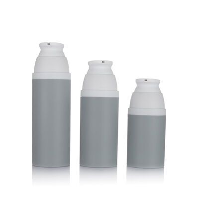 Warna abu-abu 80ml botol pompa tanpa udara 3 ukuran botol plastik tanpa udara opsional untuk kosmetik