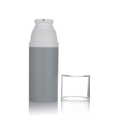 Warna abu-abu 80ml botol pompa tanpa udara 3 ukuran botol plastik tanpa udara opsional untuk kosmetik