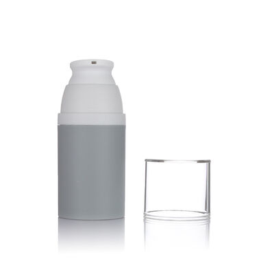 Warna abu-abu 80ml botol pompa tanpa udara 3 ukuran botol plastik tanpa udara opsional untuk kosmetik