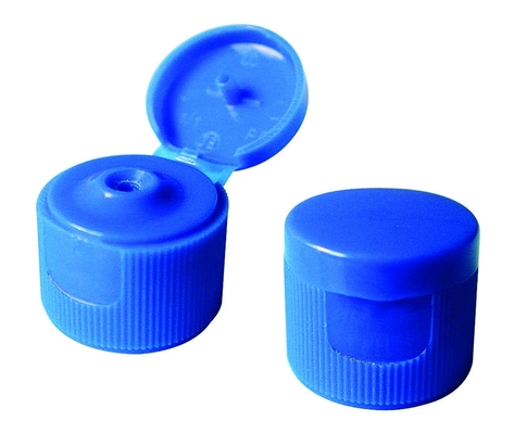Tutup Botol Kosmetik Plastik Biru, Tutup Atas Balik 24mm Untuk Disinfektan