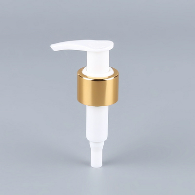 Pompa Lotion Plastik Emas Putih, Pompa Sabun Tangan 1.2cc Bahan Aluminium OEM