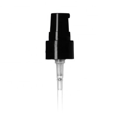 Pompa Perawatan Plastik Hitam Halus Top 20-410 OEM ODM Untuk Botol Bulat 1oz